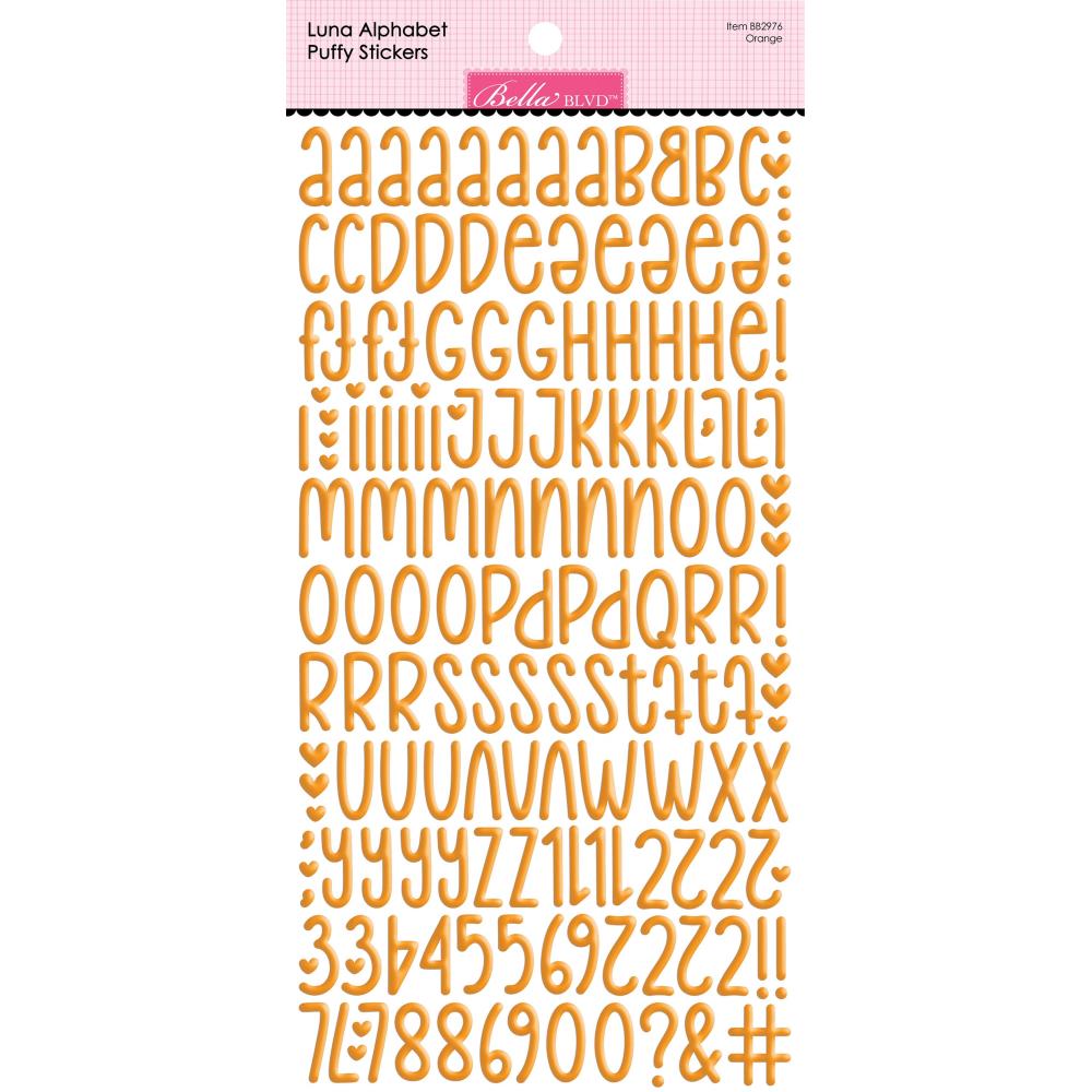 Doodlebug Design - Orange Luna Alpha Stickers