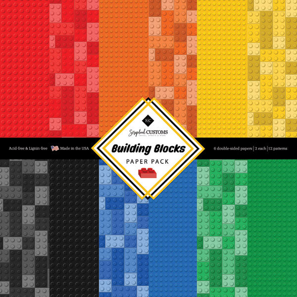 Scrapbook Customs - Building Blocks 12x12 Paper Pack