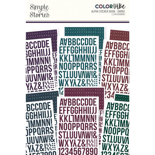 Simple Stories - Color Vibe Alpha Sticker Book - Darks