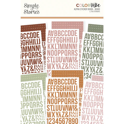 Simple Stories - Color Vibe Alpha Sticker Book - Boho
