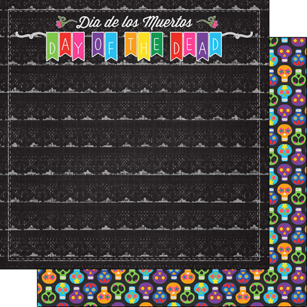 Scrapbook Customs - Day of the Dead Banner & Sugar Skulls 12x12 Paper