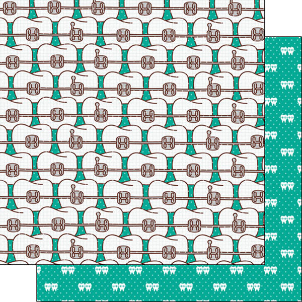 Scrapbook Customs - Orthodontist Images Double Sided 12x12 Paper