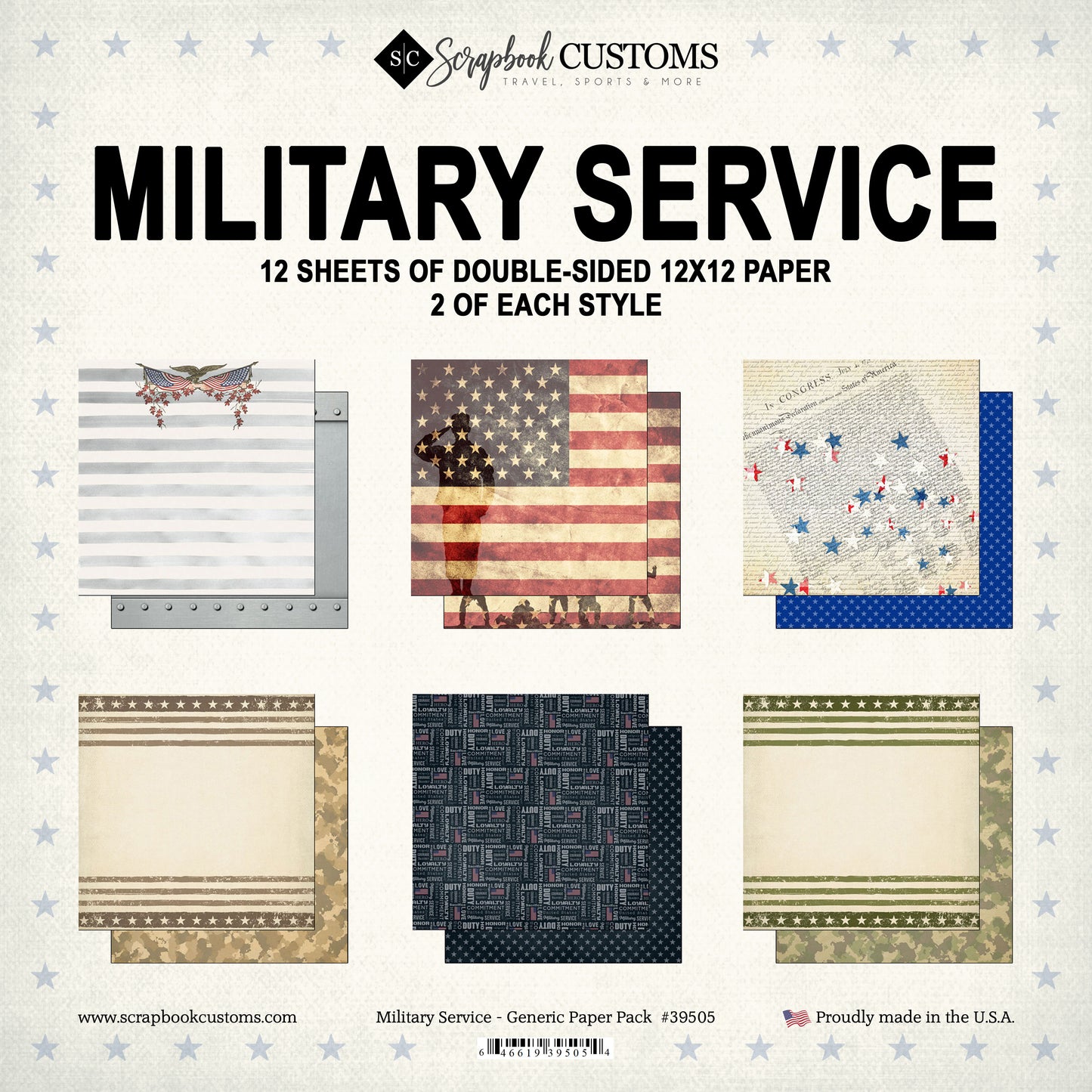 Scrapbook Customs - Military Service 12x12 Paper Pack