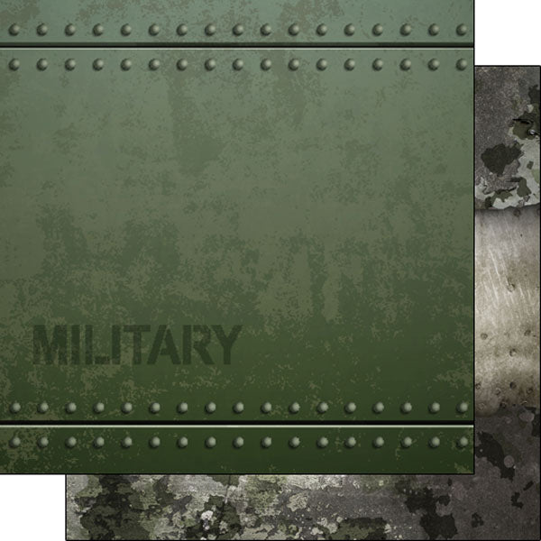 Scrapbook Customs - Military Metal 12x12 Double Sided Paper