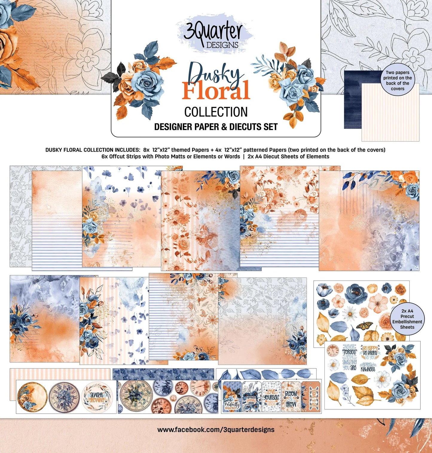 3Quarter Designs - Dusky Floral 12x12 Collection