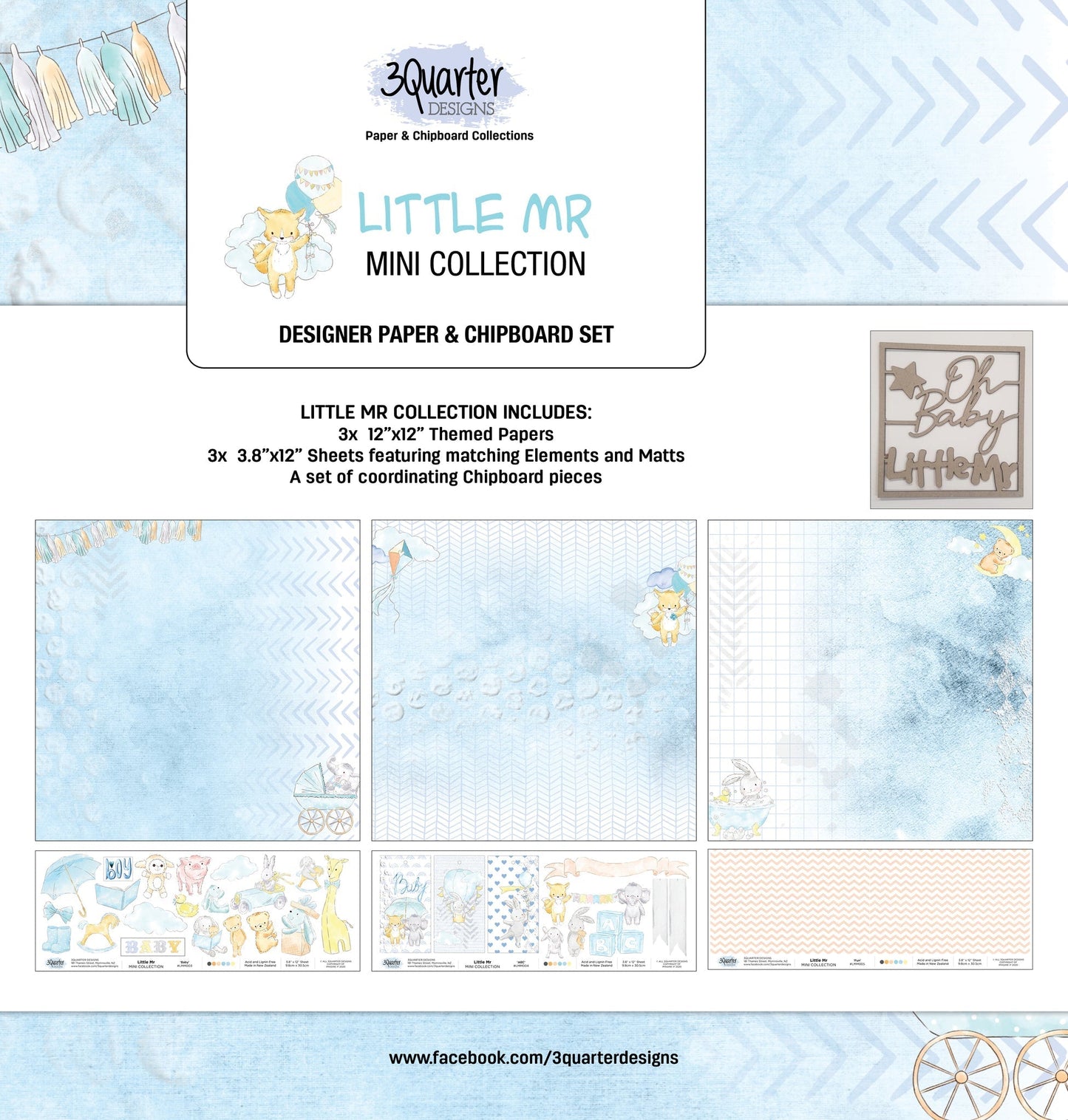 3Quarter Designs Little Mr. Scrapbook Mini Collection