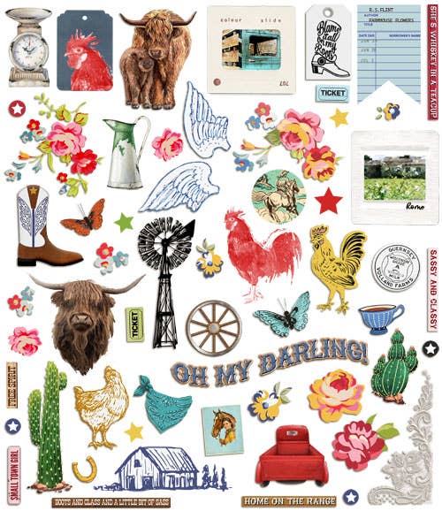 Fancy Pants Designs - Prairie Rose Ephemera Pack