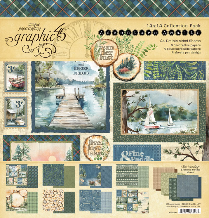 Graphic 45 - Adventure Awaits 12x2 Collection Pack