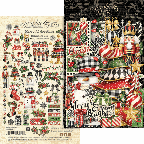 Graphic 45- Merry-Ful Greetings Ephemera Set