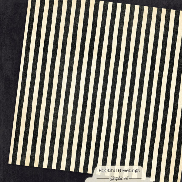 Graphic 45 - Bootiful Greetings - Onyx Black Patterns & Solids 12x12 Sheet