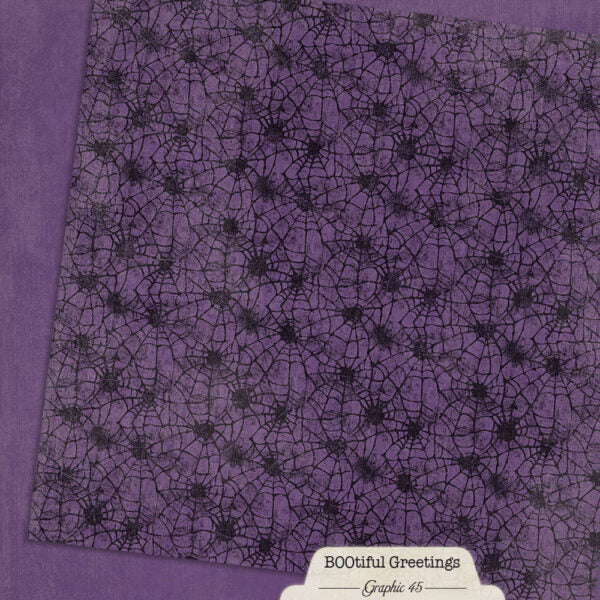 Graphic 45 - Bootiful Greetings - Potion Purple Patterns & Solids 12x12 Sheet