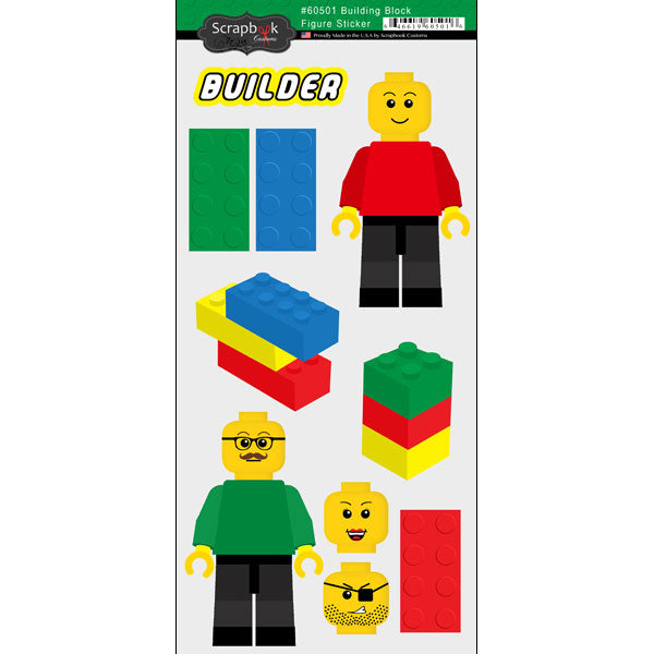 Scrapbook Customs - Building Block Figure Sticker Sheet