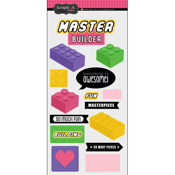 Scrapbook Customs - Building Block Girl Stickers