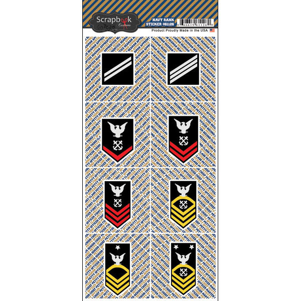 Scrapbook Customs - Navy Rank Sticker Sheet