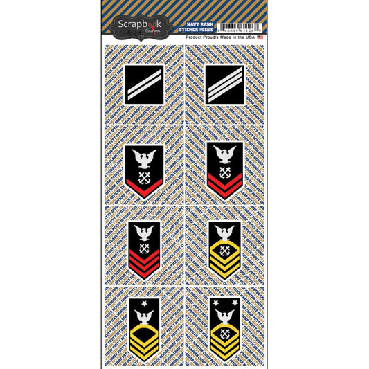 Scrapbook Customs - Navy Rank Sticker Sheet