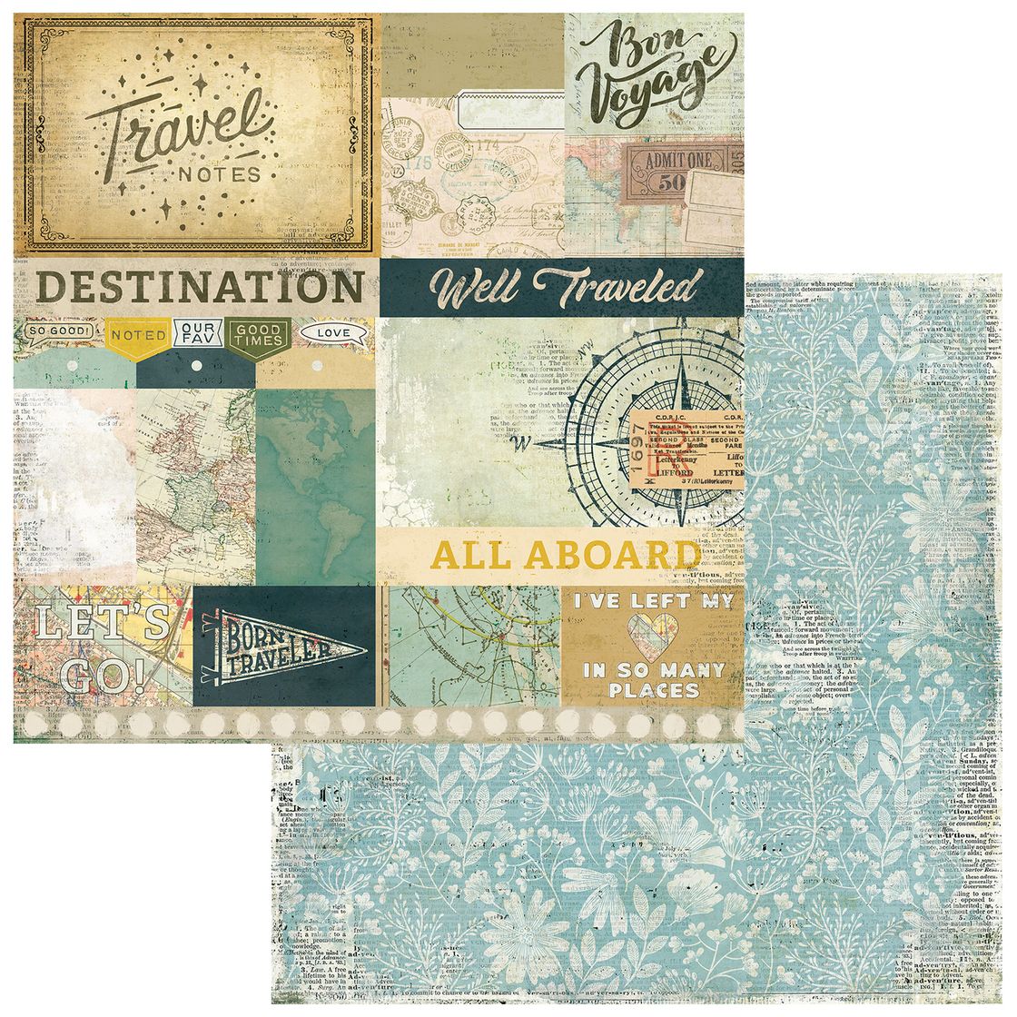 49 & Market - Travel Diaries - All Aboard 12x12 Cardstock