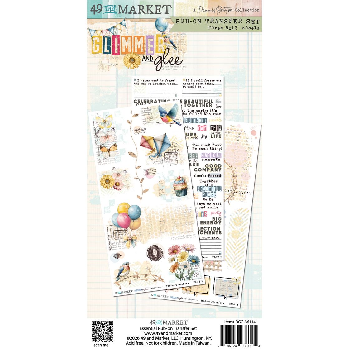 49 & Market - Glimmer and Glee Blendable Rub On Transfers
