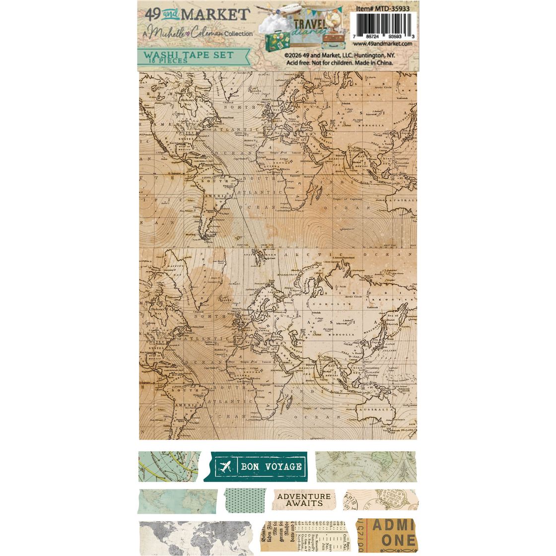 49 & Market - Travel Diaries Washi Tape Sheets