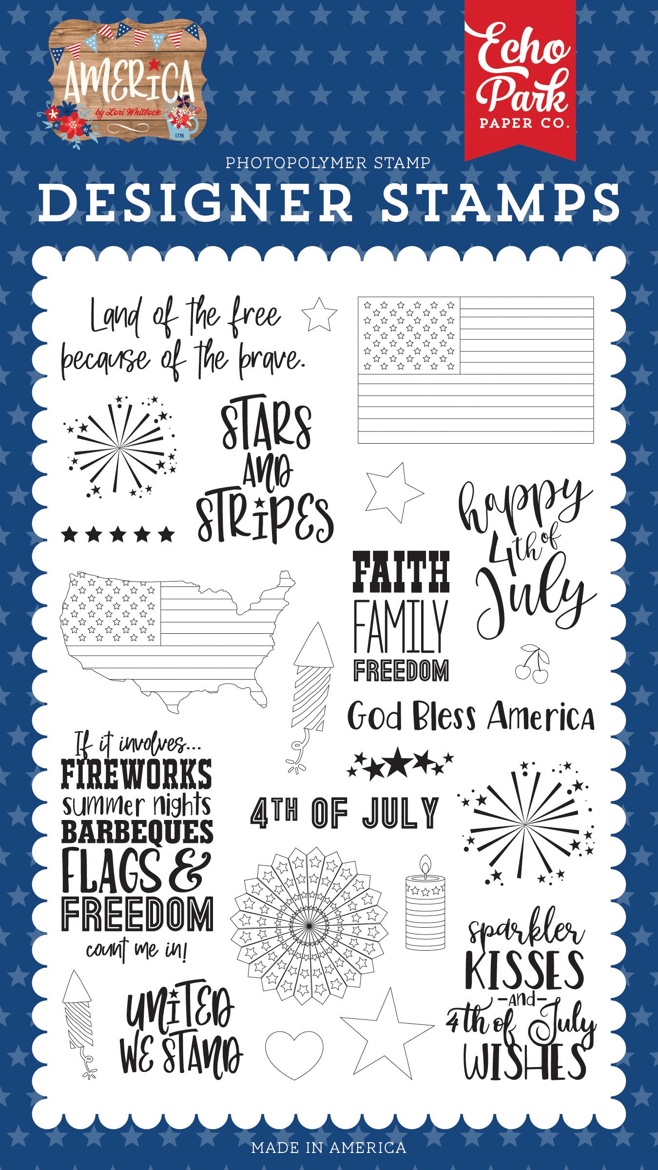 Echo Park - America - Stars & Stripes Stamp Set