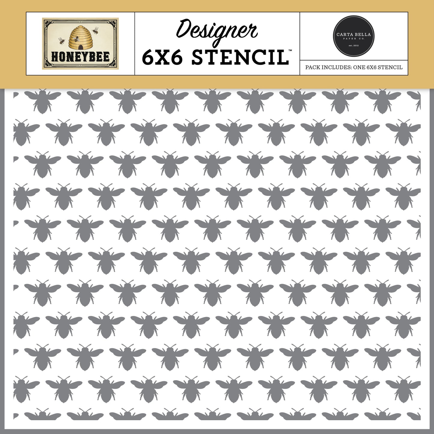 Carta Bella - Honey Bee Swarm of Bees Stencil