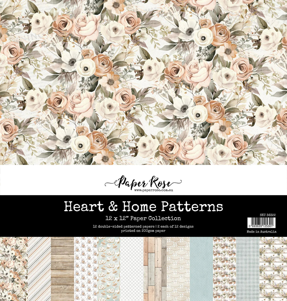 Paper Rose Studio - Heart & Home Patterns 12x12 Paper Collection