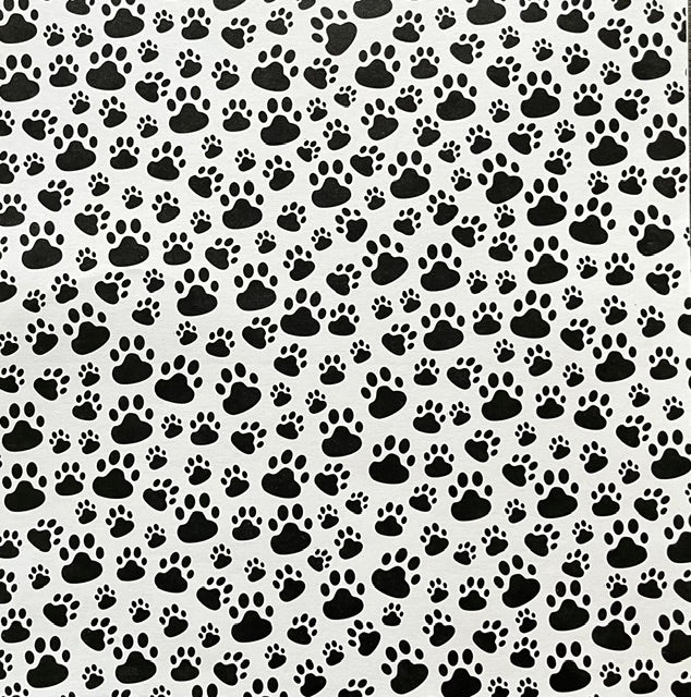Vintage Market - The Paper Studio - Black & White Paw Prints (2 Sheets)