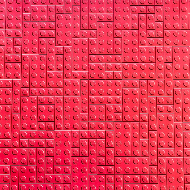 Vintage Market - Creative Imaginations - Red Lego Embossed 12x12 Single-Sided Paper