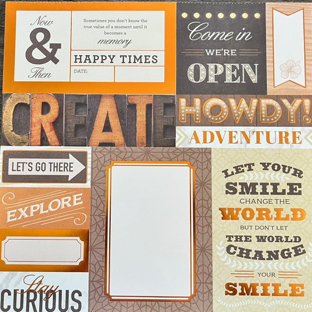 Vintage Market - Rustic Roads Trip Cards 12x12 Single-Sided Paper