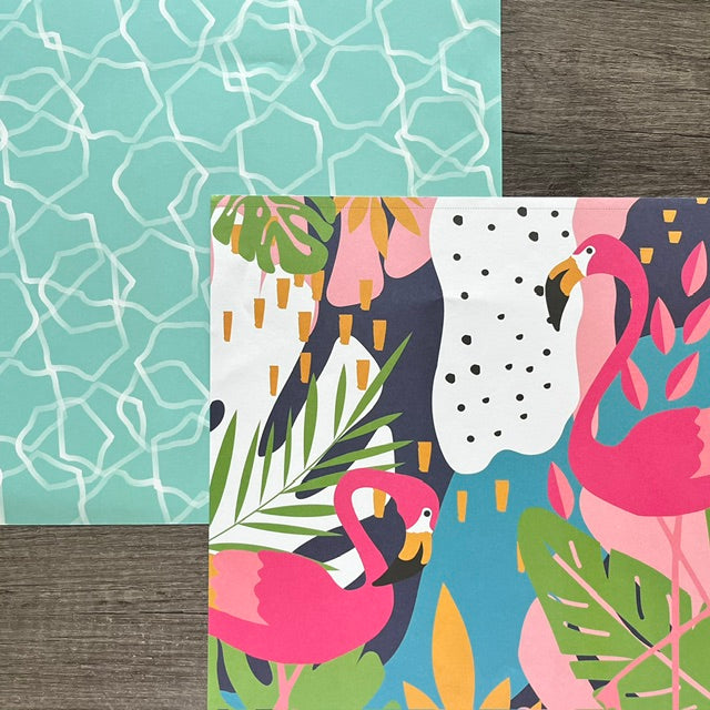 Vintage Market - COLORBOK - Tropical Flamingo Paradise 12x12 Double-Sided Paper