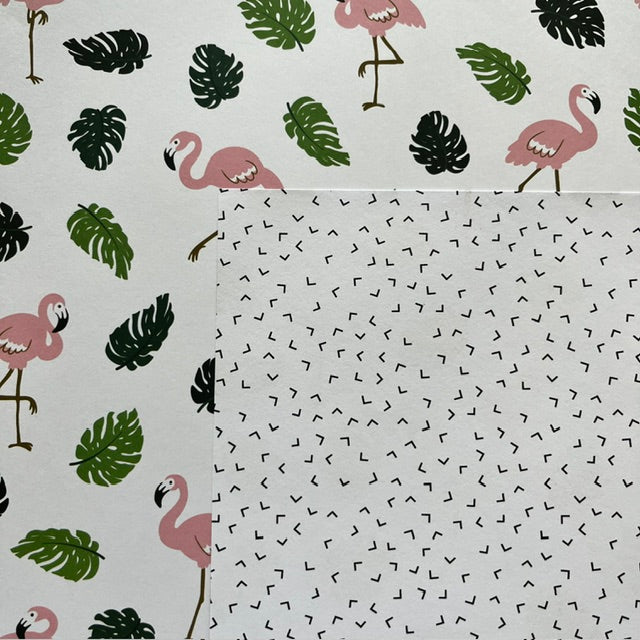 Vintage Market - COLORBLOCK - Pink Flamingo Picnic 12x12 Double-Sided Paper