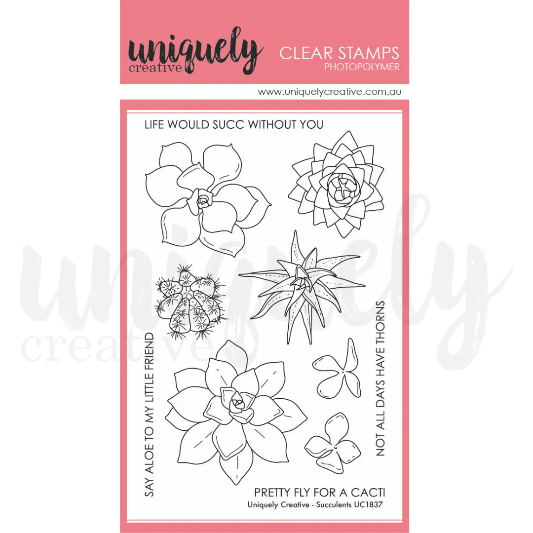 Uniquely Creative - Succulents Stamp & Fussy Cutting Die Set