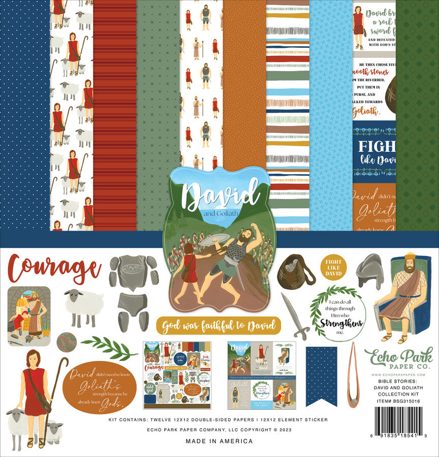 Echo Park - Bible Stories - David and Goliath 12x12 Double Sided Collection Kit