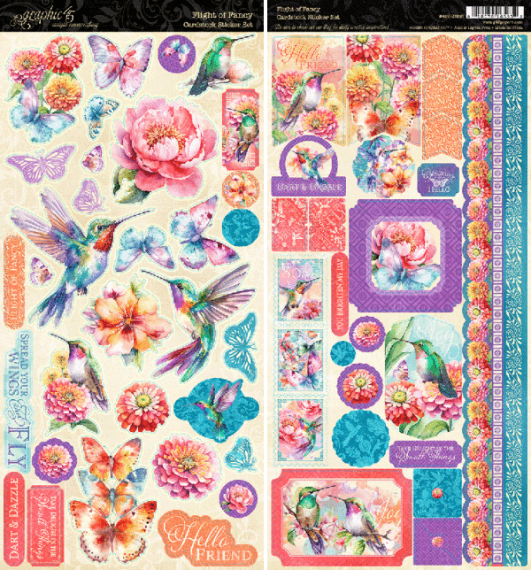 Graphic 45- Flight of the Fancy- Cardstock Sticker Set