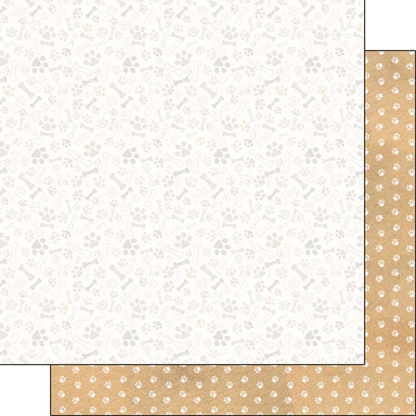 Scrapbook Customs- Dog Double Paw 12x12 Paper