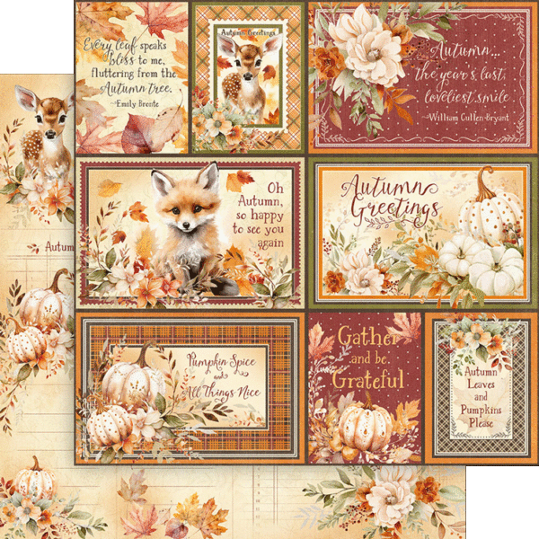 Graphic 45 - Autumn Greetings - Gather To Be Grateful 12x12 Paper