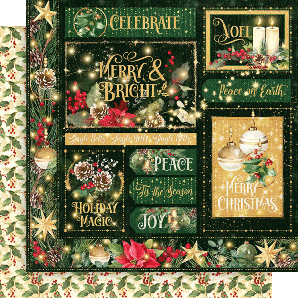 Graphic 45- Merry & Bright - Merry & Bright 12x12 Paper