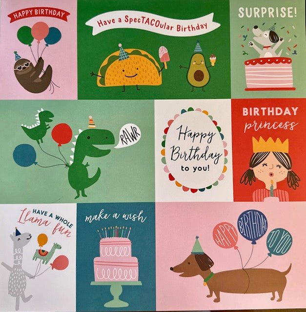 Vintage Market - Party Pals Patchwork 12x12 Single-Sided Paper