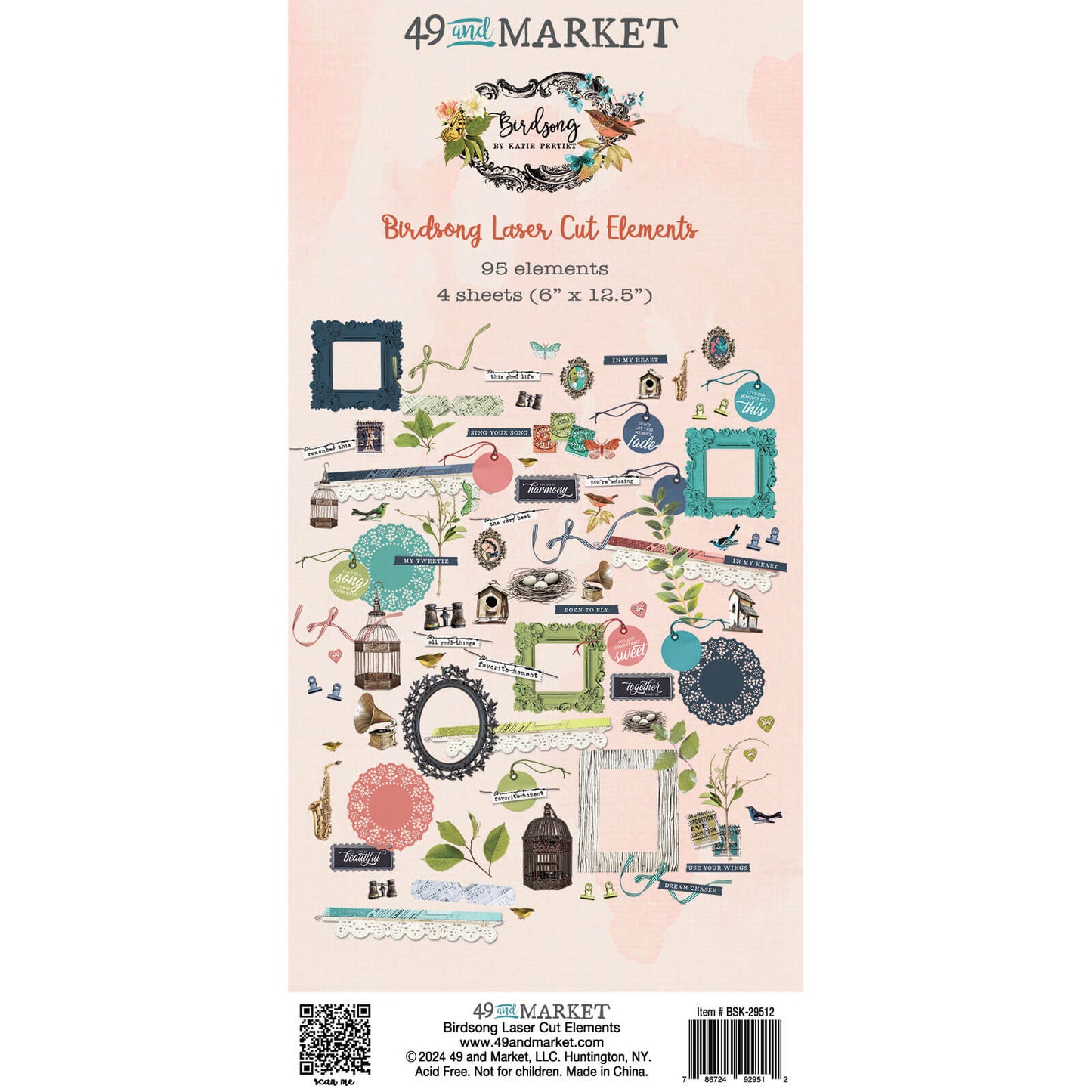 49 & Market- Birdsong Laser Cut Elements