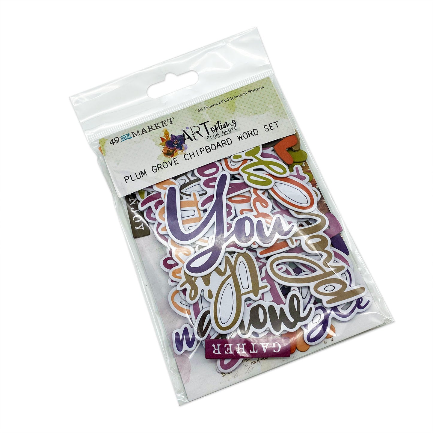 49 & Market- ARToptions Plum Grove Chipboard Word Set