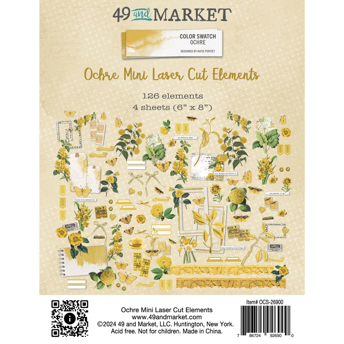 49 & Market- Color Swatch Ochre Mini Laser Cut Elements