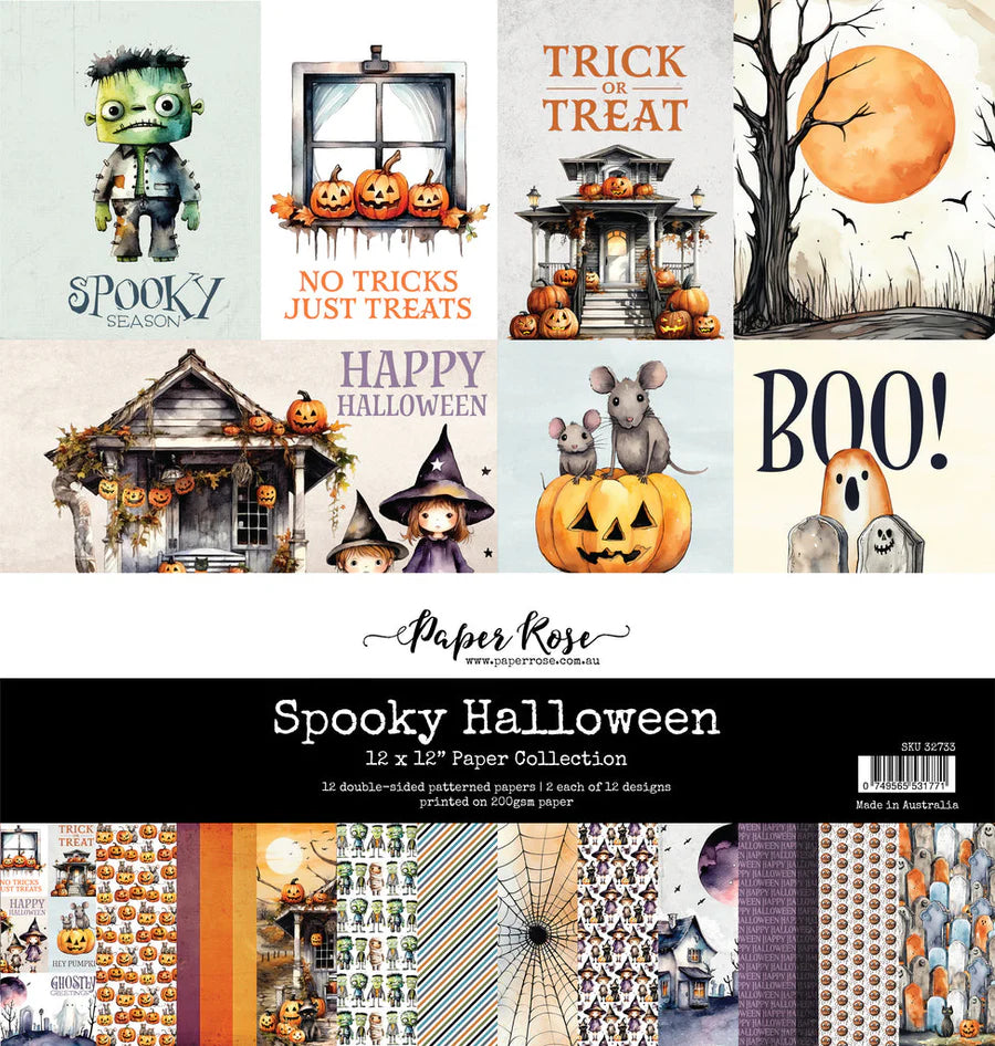 Paper Rose Studio - Spooky Halloween 12x12 Paper Collection