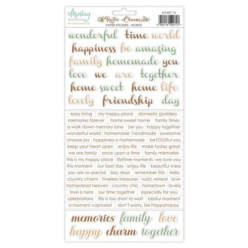 Mintay Papers - Rustic Charms 6x12 Word Stickers