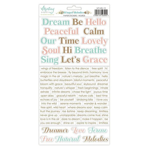 Mintay Papers - Winged Melodies 6x12 Word Stickers