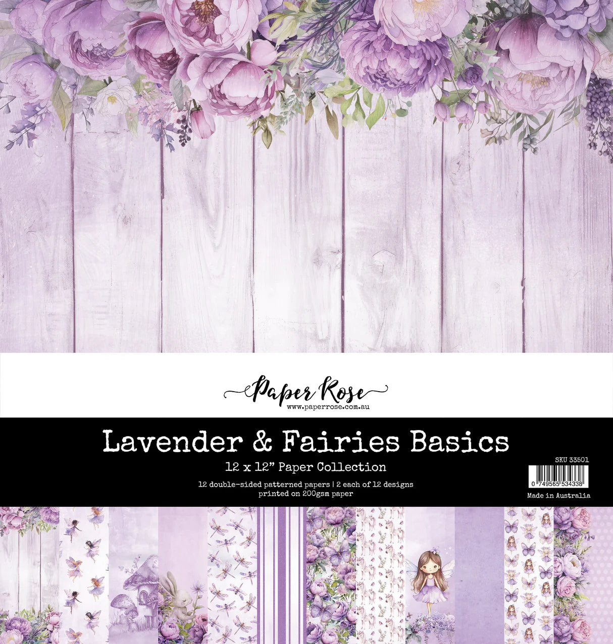 Paper Rose Studio - Lavender & Fairies Basics 12x12 Paper Collection