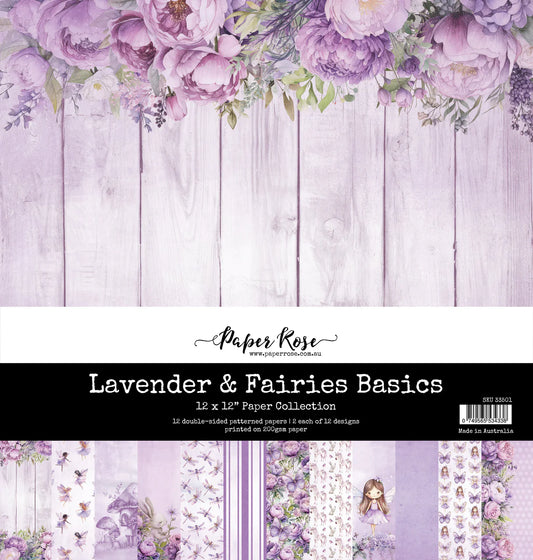 Paper Rose Studio - Lavender & Fairies Basics 12x12 Paper Collection