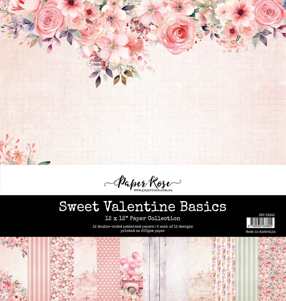 Paper Rose Studio-12x12 Paper Collection- Sweet Valentine Basics