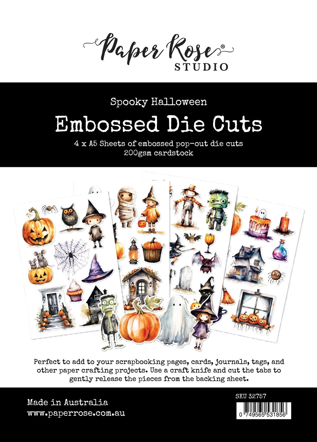 Paper Rose Studio - Spooky Halloween Embossed Die Cuts