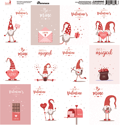 Designs By Reminisce - Love Gnome Matter What - 12x12 Sticker Sheet