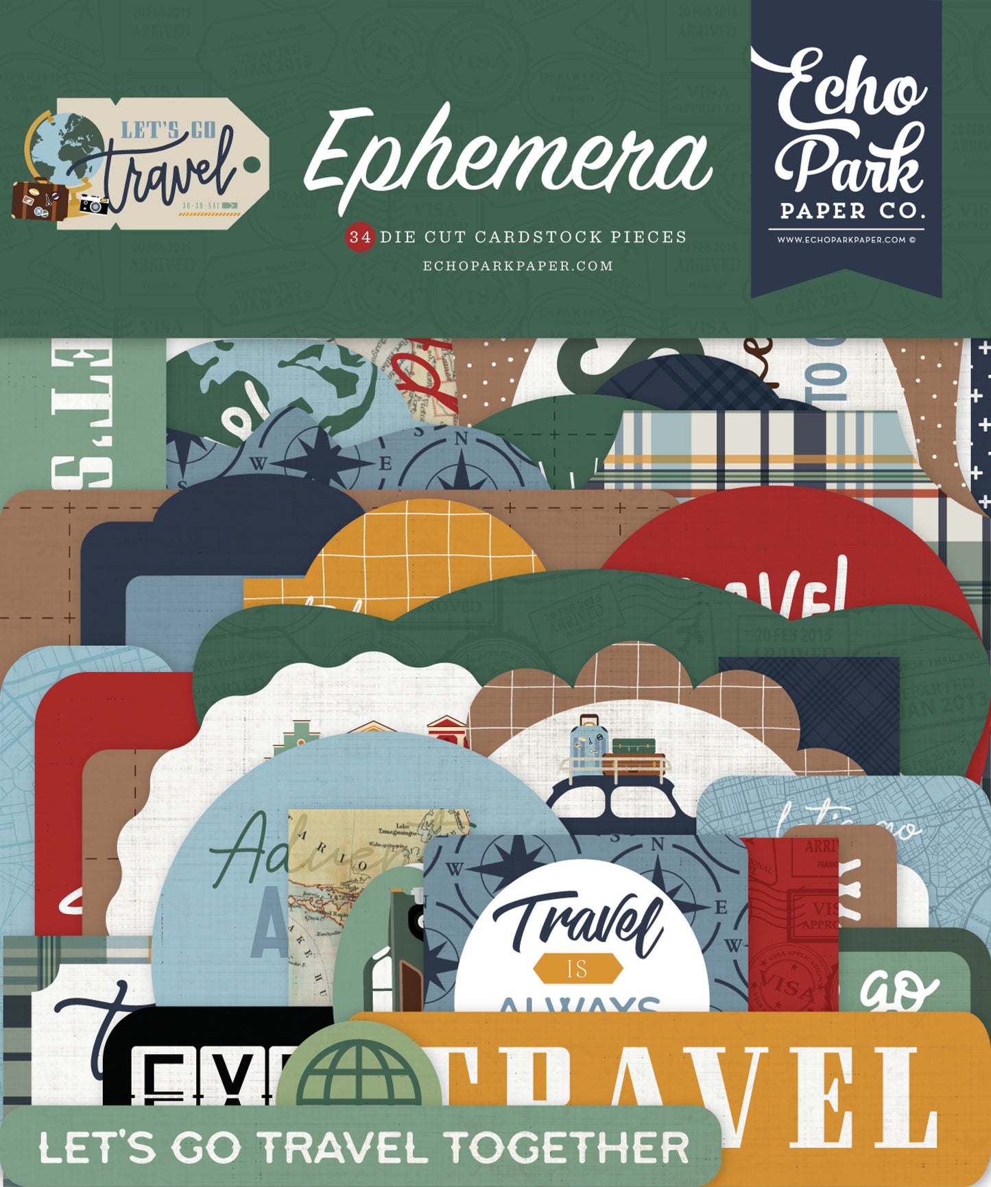 Echo Park - Let's Go Travel Ephemera Pack