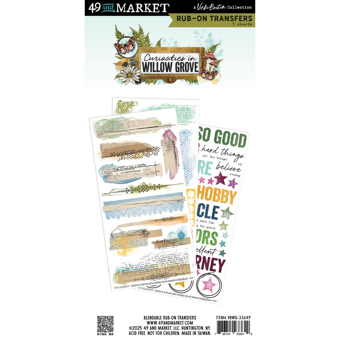 49 & Market - Curiosities In Willow Grove - Blendable Rub-on Transfers